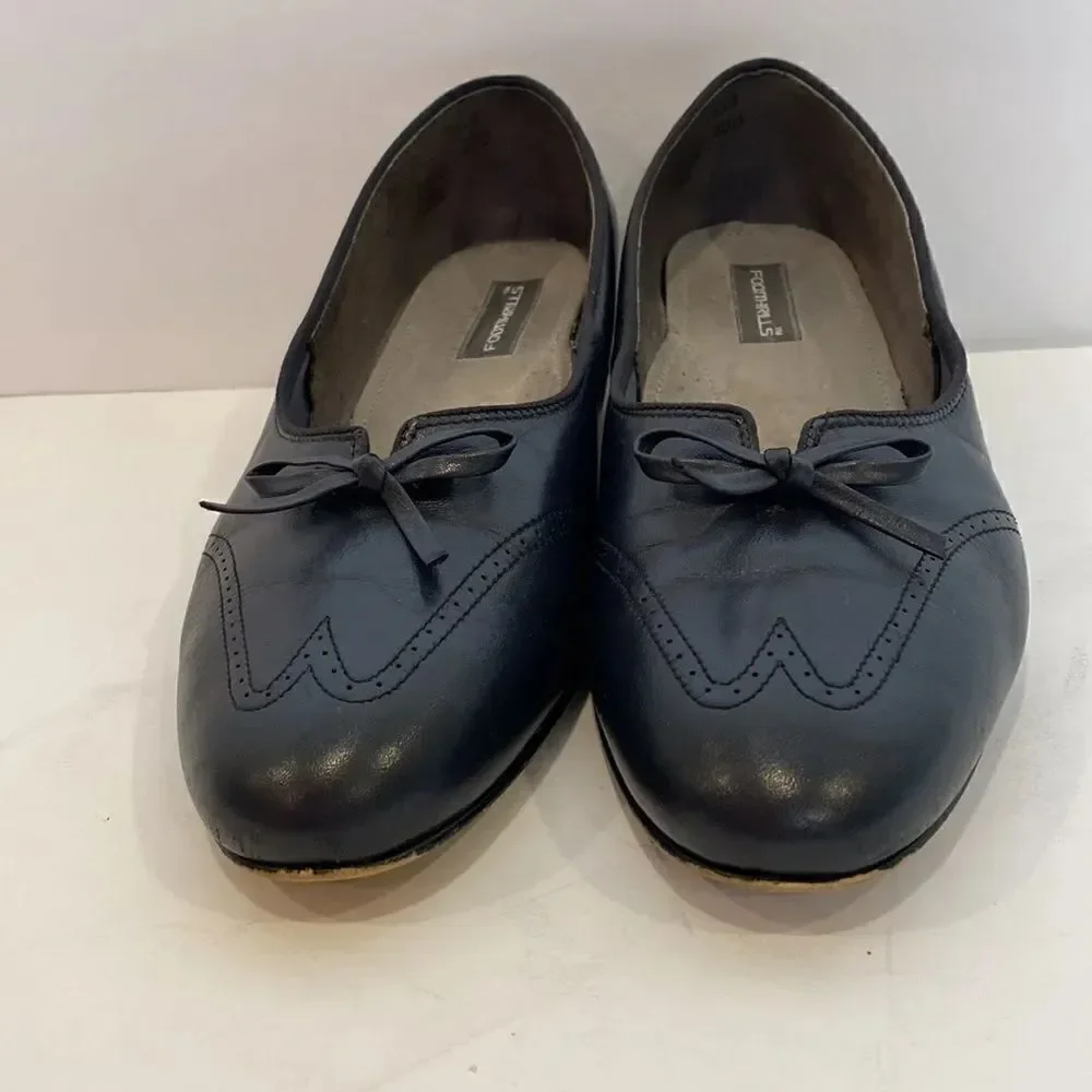 Footthrills black wingtip classic leather pumps size 7.5